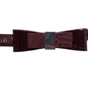 White House Black Market Adjustable Burgundy Bow Belt